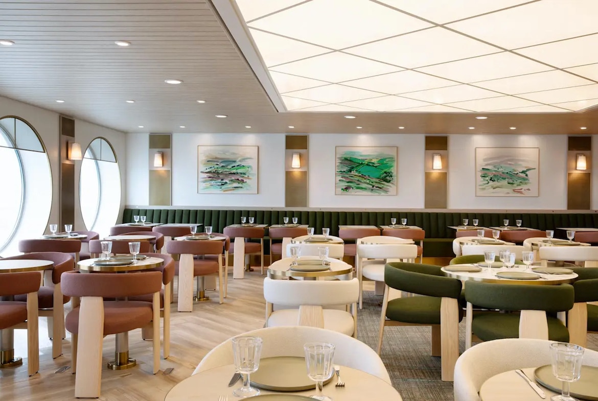 The restaurant on the Portsmouth to France ferry